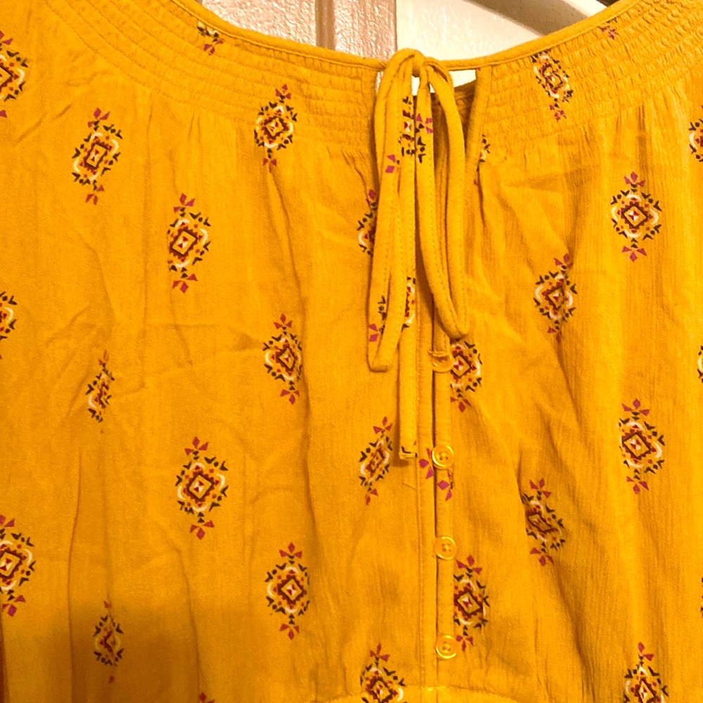 Made in India button up top summer dress with Singh waistband, Size Large